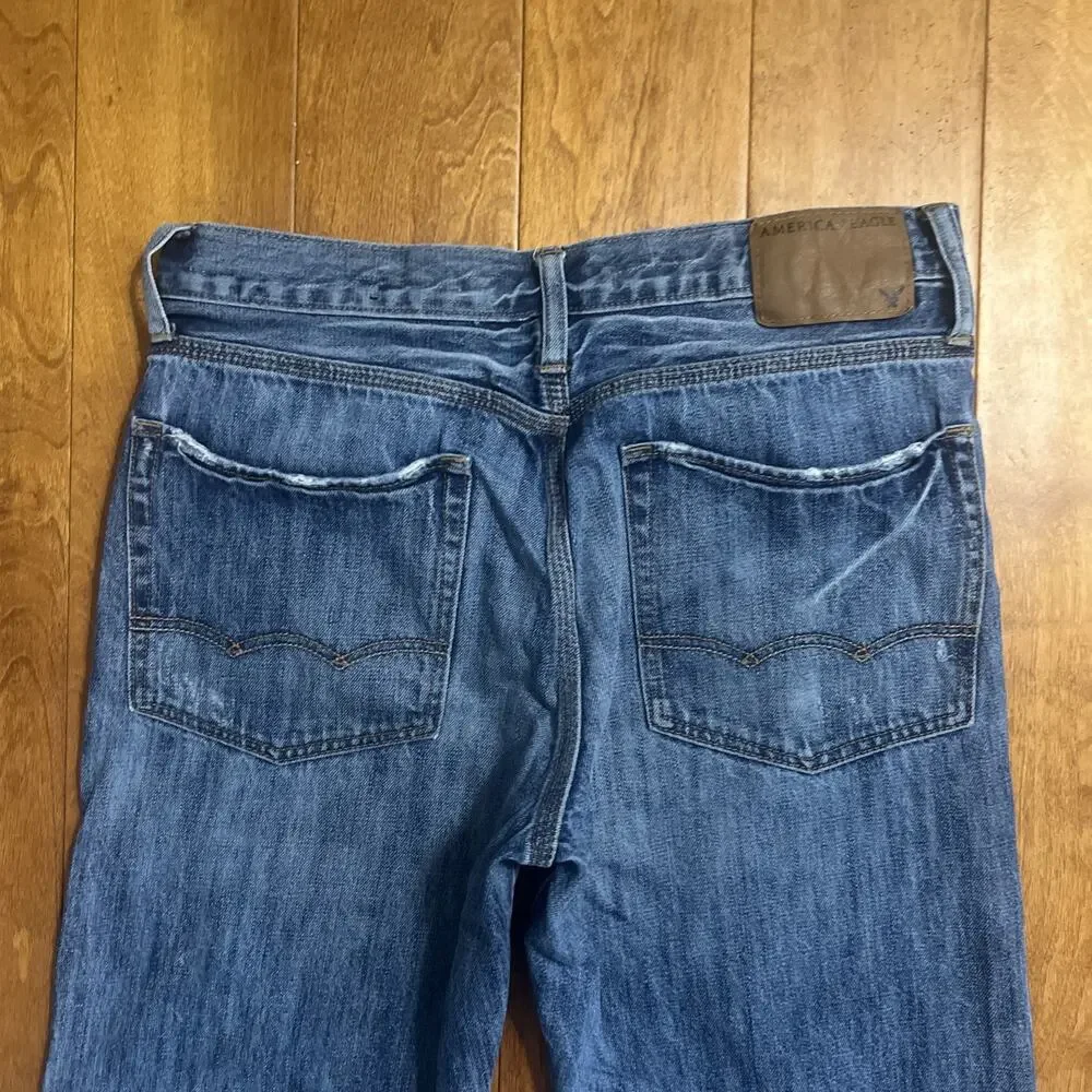 American Eagle Men’s Relaxed Jeans Size 31 X 32 Distressed 2010’s Casual - Picture 7 of 10